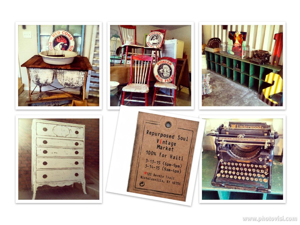 Repurposed Soul Vintage Market.  Join the event, see more pics of what will be for sale: facebook.com/events/7135615…