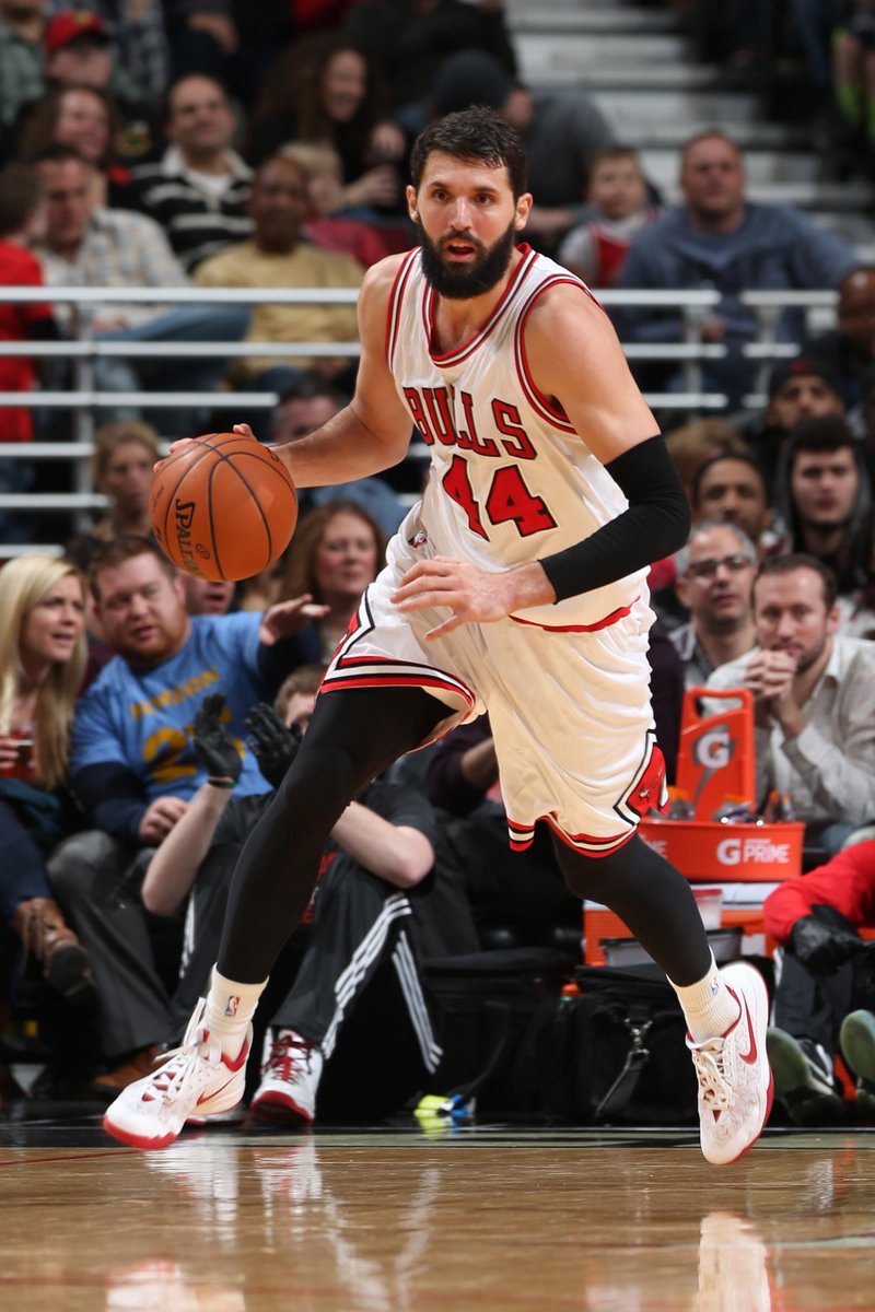 NBA's tweet photo. The @chicagobulls get 23 pts 8 boards from @nikolamirotic44 off the bench to hold off @WashWizards 97-92. Wall had 21 http://t.co/80MlaxiD7F