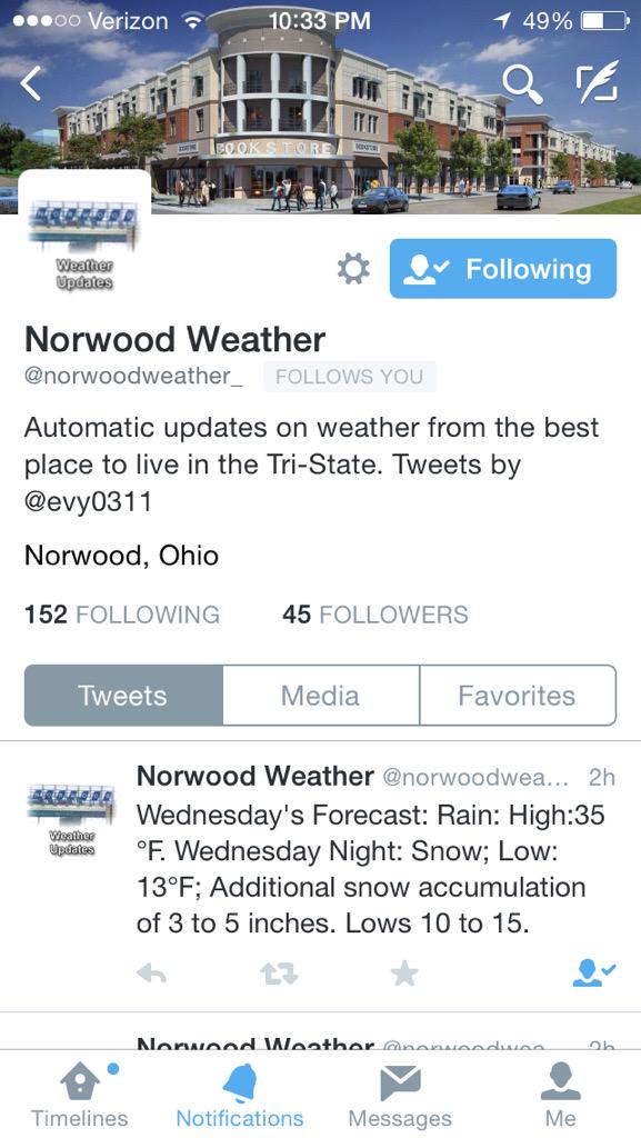 This @norwoodweather_ profile looks awfully similar to mine!  Haha, I like it! #NorwoodPride #NorwoodOH