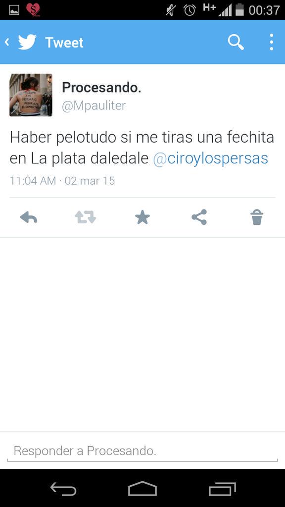 Mpauliter's tweet photo. Te juro que fue con amor ese tuit. No me hagas esto ASHUDA @ciroylospersas http://t.co/vGSuG1KM82