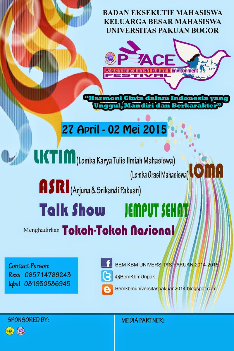 hidayatulwilda1's tweet photo. @fasilkom_bem Salam Perjuangan, (BEM KBM) Universitas Pakuan; Pakuan Education, Art, Culture, and Environment (PEACE) http://t.co/GdCngR225c