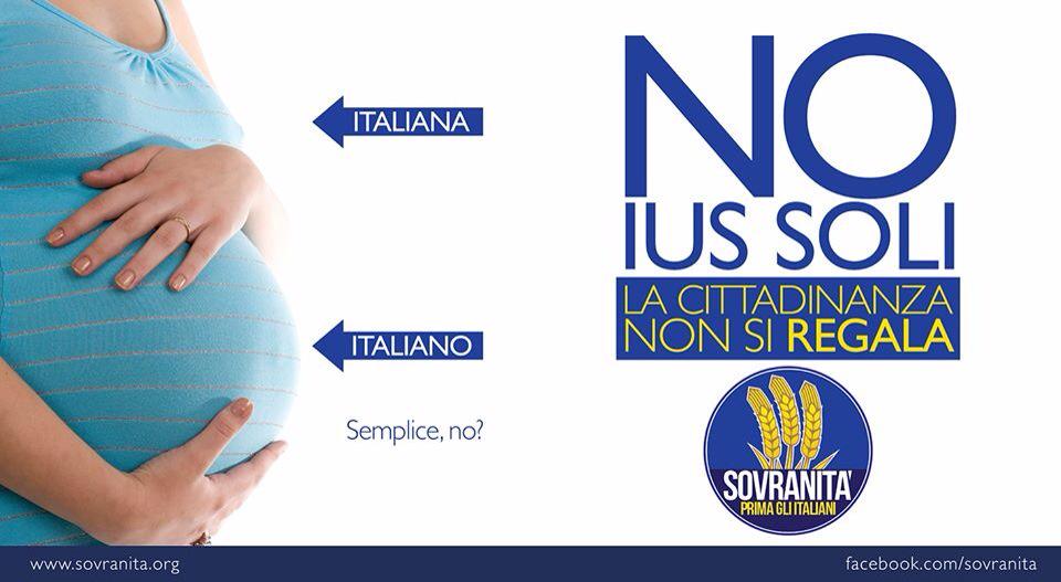 sovranisti's tweet photo. No Ius Soli. Semplice e naturale. http://t.co/iMvU1Mnnwd