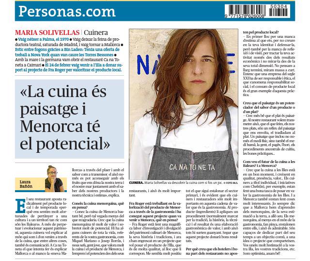 ConHuerto's tweet photo. Entrevista a Maria Solivellas, hoy en la contraportada de @esdiarimenorca.
Más info aquí: http://t.co/mK6hEU7UyR http://t.co/Qa9Ud4fqQ3