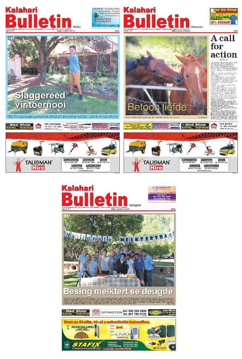 Kalahari_B's tweet photo. Maak seker jy kry more die Kalahari Bulletin of lees dit aanlyn by http://t.co/BPcICEo19z http://t.co/7QlRzPCPFY