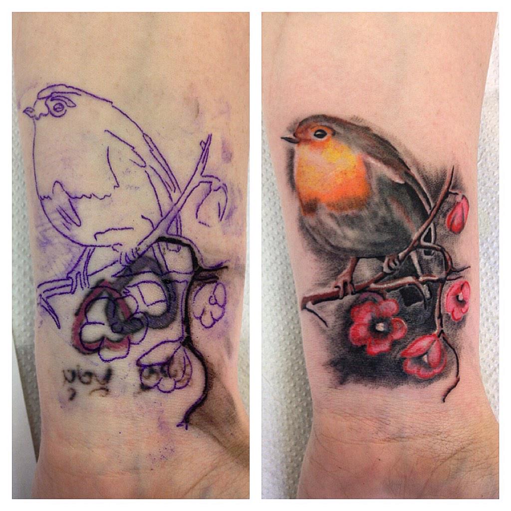 Robin Bird Temporary Fake Tattoo Sticker set of 2 - Etsy