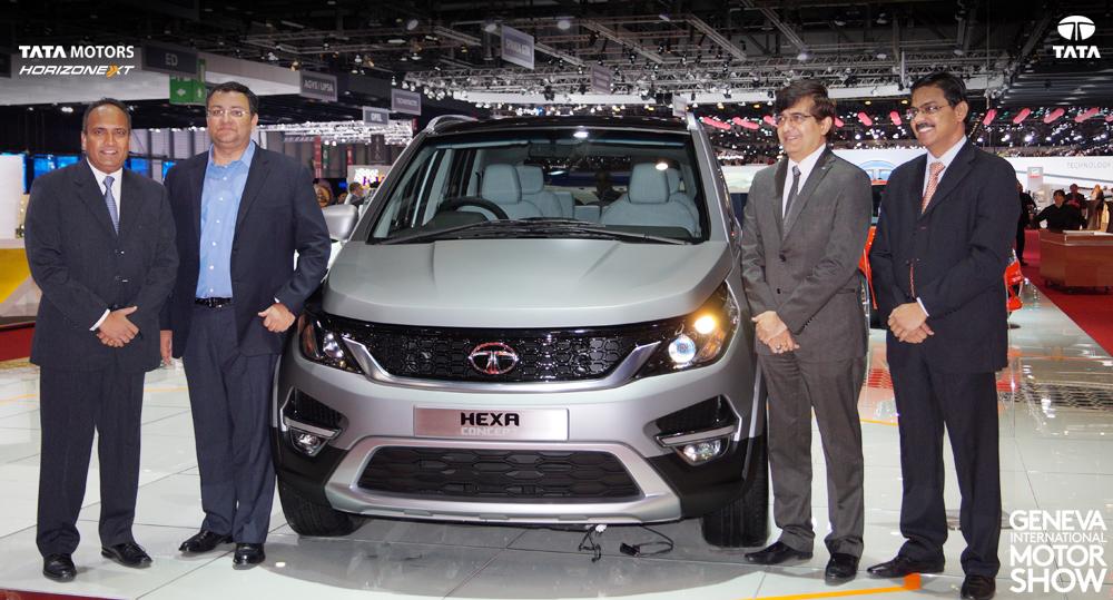 TataMotors's tweet photo. Our Chairman, Mr. Cyrus Mistry &amp; Senior @TataMotors leadership with the stunning #Hexa Concept @GVAMotorshow 2015 http://t.co/N2nMjYHHnt