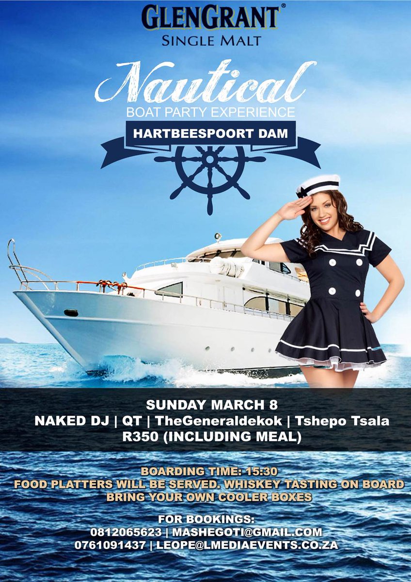 TheGeneralDekok's tweet photo. #AnotherDayInSummer #NauticalExperienceBoatCruise Sun 8 March Haarties with @Naked_Dj @DJQTSA 4days to go... http://t.co/EOJ3vtYI7M