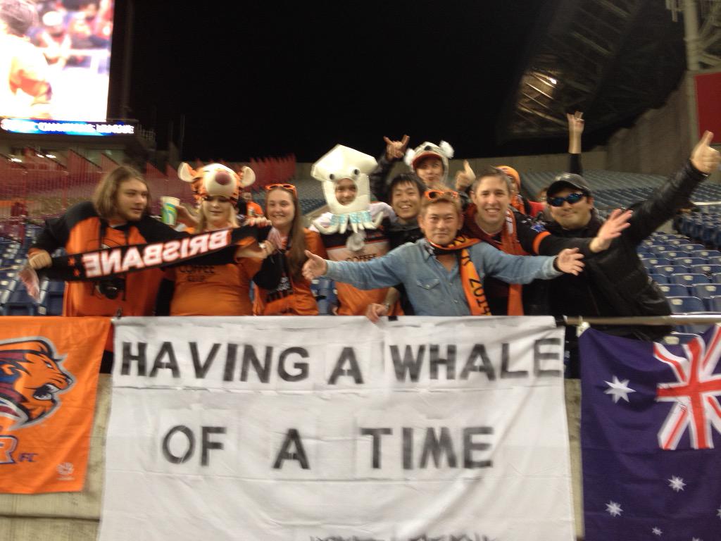 brisbaneroar's tweet photo. GAME DAY - Orange pride in a sea of Red Diamonds at Saitama #ACL2015 #GoRoar http://t.co/QLaPRu4jDV
