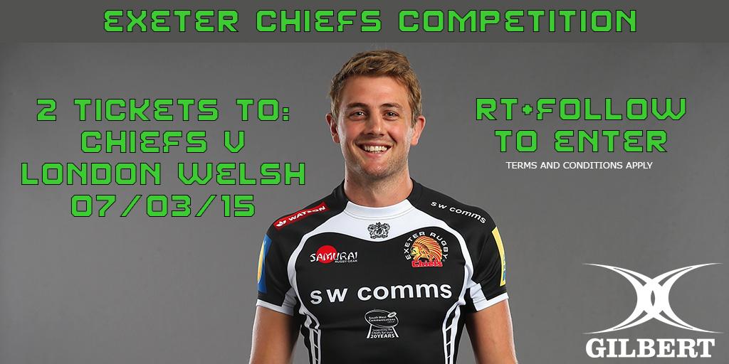 Win 2 tickets to <a href="/ExeterChiefs/">Exeter Chiefs</a> v <a href="/LondonWelshRFC/">London Welsh RFC</a> in <a href="/premrugby/">PREM Rugby</a>. RT + Follow to enter. Two winners to be picked!