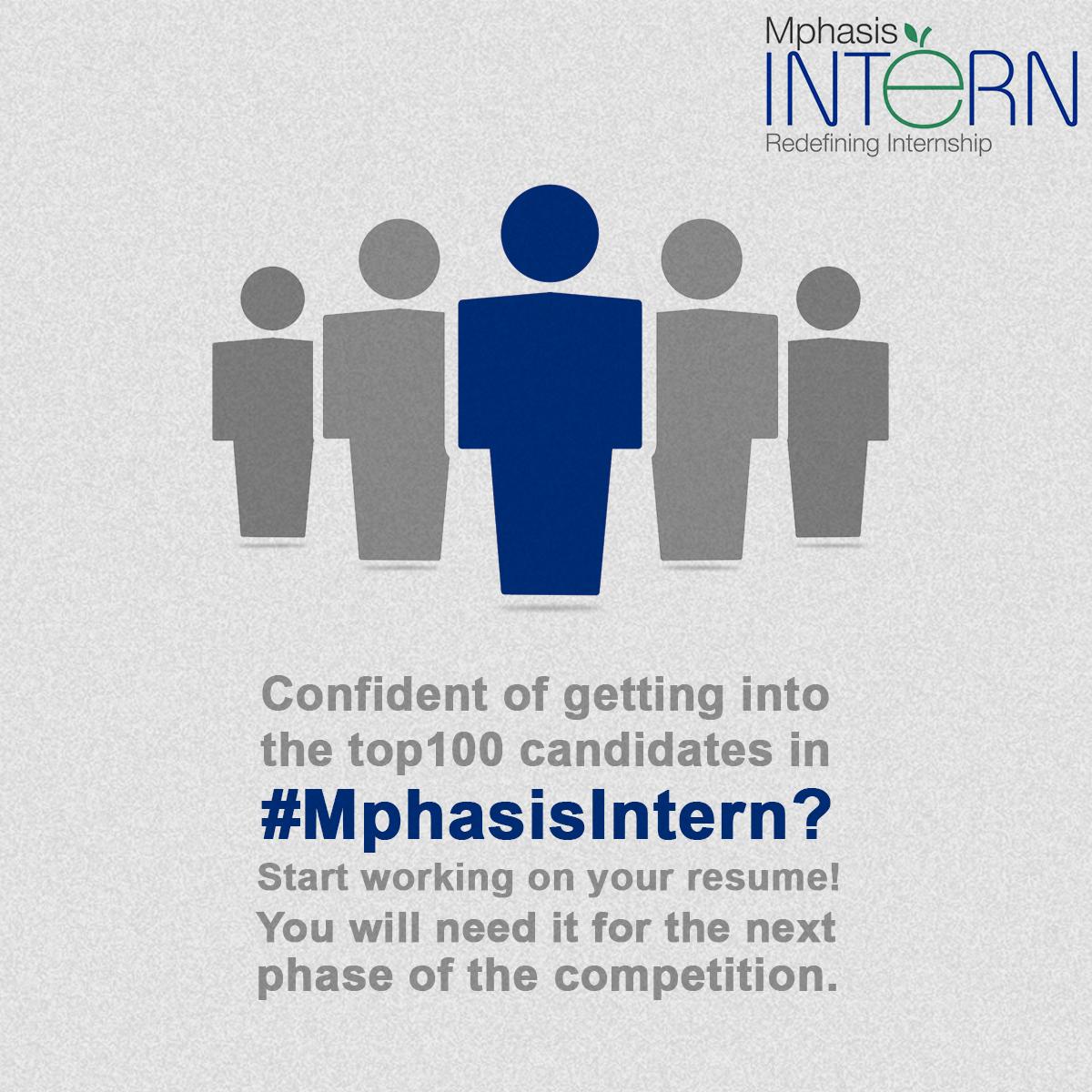 MphasisCareers's tweet image. We&apos;re soon going to enter the next stage of #MphasisIntern. Participants, keep your resumes ready!