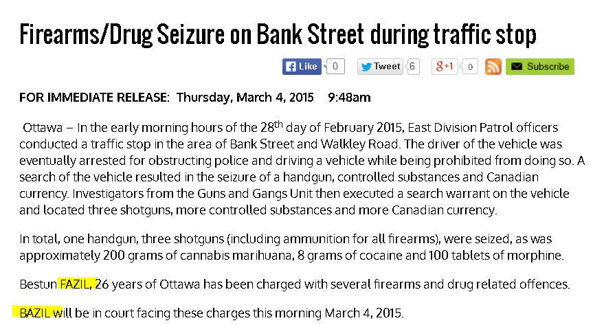 lefthungry's tweet image. .@JudyTrinhCBC @OttawaPolice Bazil or Fazil? I&apos;d think the cops would want to get last names accurate. #nitpicker