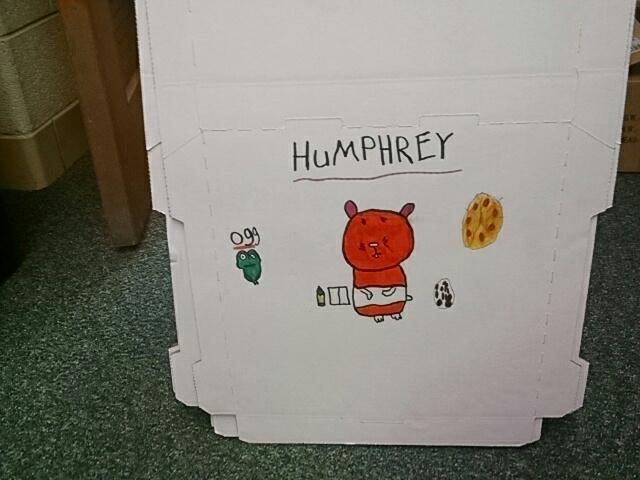 brookviewtitans's tweet photo. Humphrey the hamster and Og the frog is even showing up on our Marci's Pizza boxes. http://t.co/fOgwm3fdl8