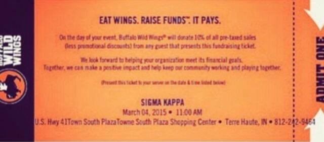 mind_bender31's tweet photo. Come to Bdubs today too! Part of proceeds go to SK Foundation. Make sure to show the ticket when paying! #SupportSK http://t.co/AVmV1SJ7Pv
