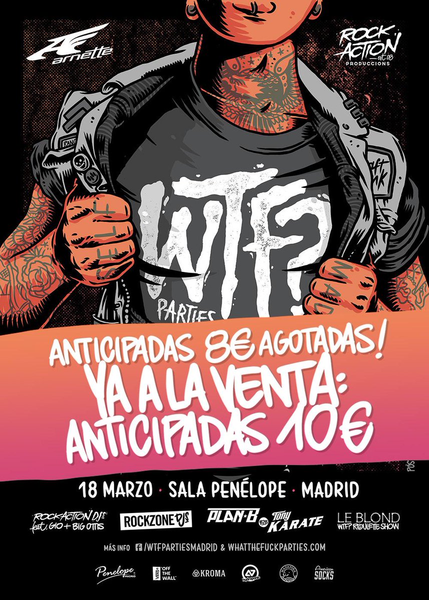 Agotadas las anticipadas 8€ en poco mas de 24h  ¡YA A LA VENTA ANTICIPADAS A 10€ CON COPA! bit.ly/wtfmadrid