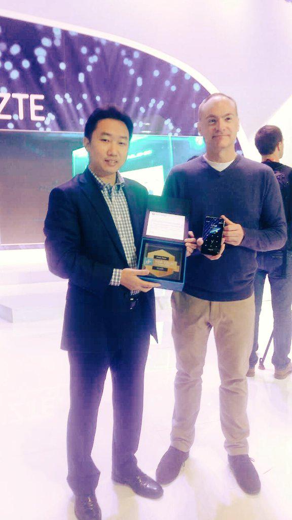 ZTEDevice's tweet photo. Thrilled that #ZTEGrandS3 just got the Top Tech awards from BOTH @DigitalTrends & @AndroidAuth at #MWC15! #EyePrintID http://t.co/RVrxO1dmr8