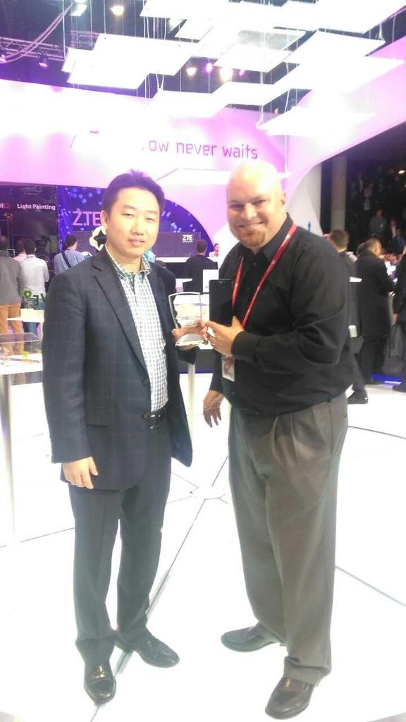 ZTEDevice's tweet photo. Thrilled that #ZTEGrandS3 just got the Top Tech awards from BOTH @DigitalTrends & @AndroidAuth at #MWC15! #EyePrintID http://t.co/RVrxO1dmr8