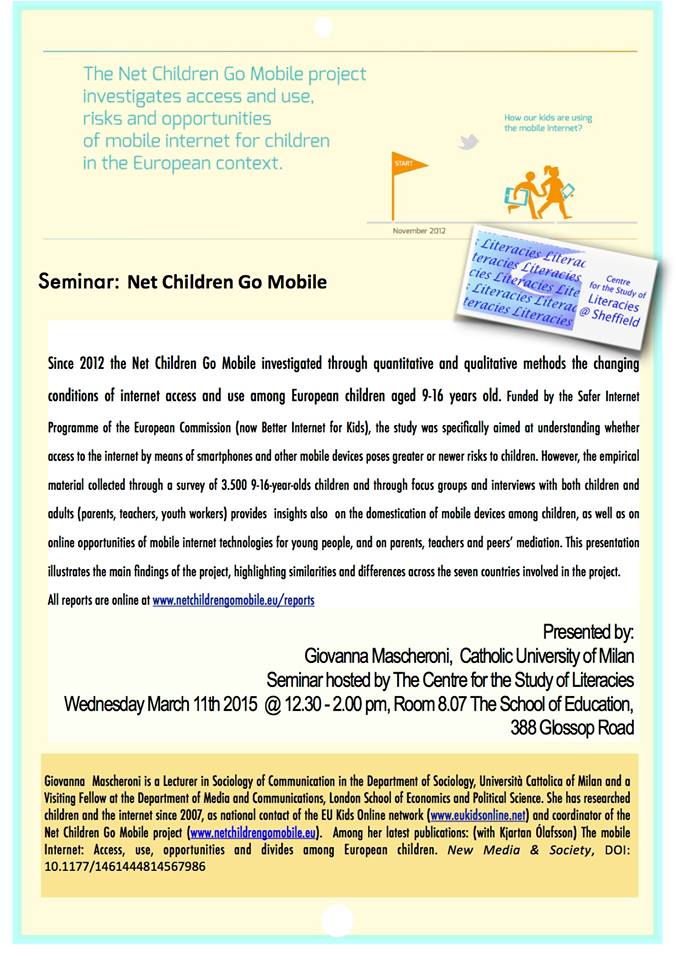 Net Children Go Mobile <a href="/giovannamas/">@giovannamas@aoir.social</a> of <a href="/netchildren/">NetChildrenGoMobile</a> explores children's access to the internet using mobile devises