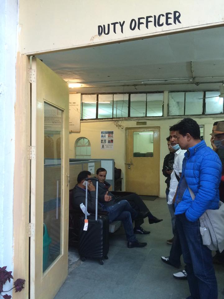 Passenger of #RA206 and Nepal Airline Delhi head Keshav Parajuli in Police station.