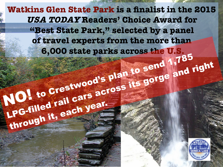 WeAreSenecaLake's tweet photo. #WatkinsGlen State Park is currently in 2nd place for Top 10 parks! Go vote now! @NYStateParks http://t.co/8UN8o07oI9 http://t.co/iu3vGgQthL