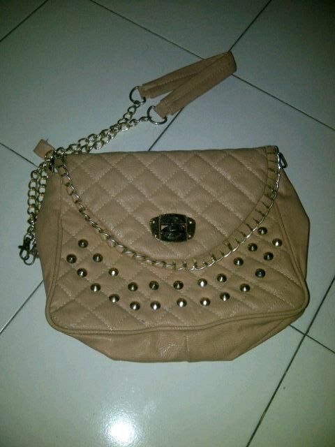 #barter tas tali rantai, warna asli peach/salem. Masih baguussss