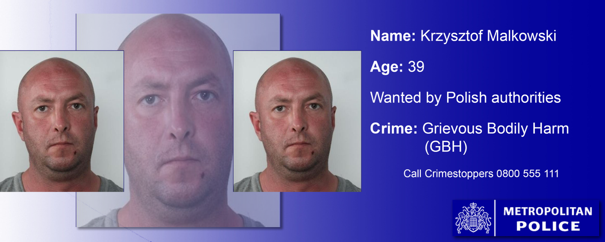 metpoliceuk's tweet photo. Do you recognise this man?Wanted in #Poland,possibly hiding in #Croydon or #Lambeth http://t.co/t7eWduJrG7 #OpSunfire http://t.co/olWaukLyeb