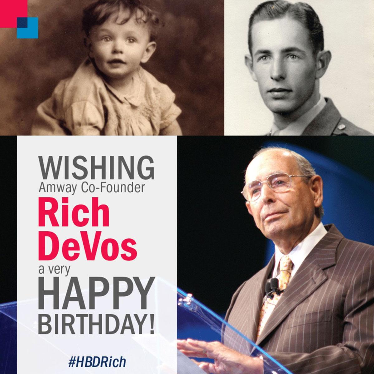 AmwayUS's tweet photo. Sharing warm wishes: Join us in wishing Amway Co-Founder Rich DeVos a Happy Birthday! #HBDRich http://t.co/GnxKSbTkFw