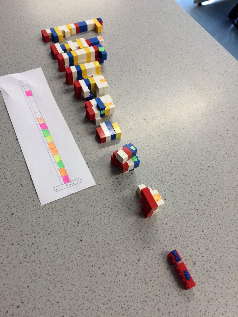 SarahNLofthouse's tweet photo. #DNAsequencing with lego with Beaumont year 13 http://t.co/2QYrqfPCVT