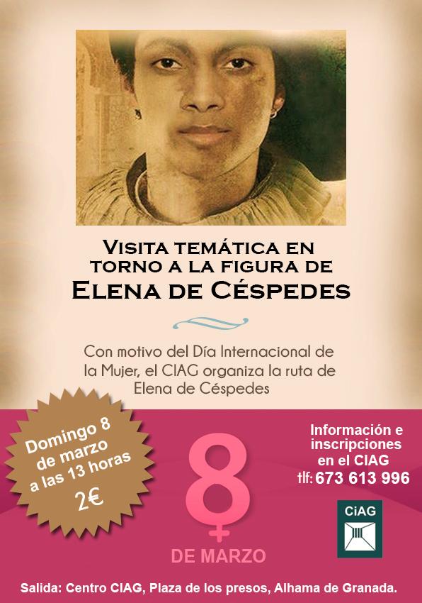 CIAGAlhama's tweet photo. El domingo 8 d marzo,el #CIAG organiza una visita temática en torno a Elena de Céspedes.#DiaInternacionalDeLaMujer http://t.co/tkajyMyE6o