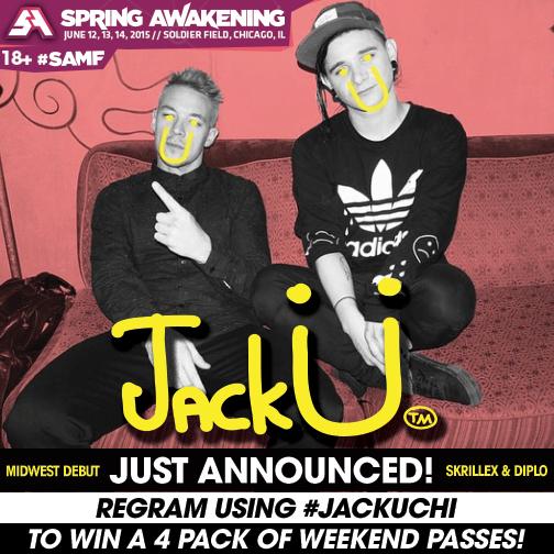 SpringAwakeFest's tweet photo. SURPRISE HEADLINER ANNOUNCED:  #JackU Midwest Debut with @Skrillex @Diplo at #SAMF 2015!  http://t.co/YJXgiQoUFy http://t.co/mxS61lAGdu