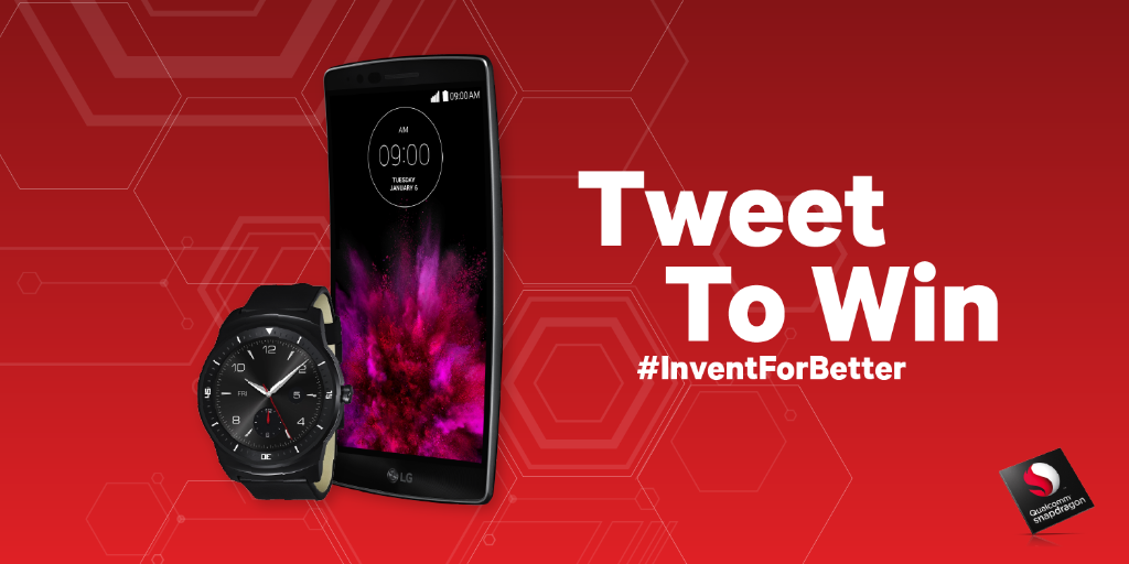 Qualcomm's tweet photo. Why do you need a #LGGFlex2 and #GWatchR? Tell us with #InventForBetter for a chance to win! http://t.co/OWtpj3KXXa http://t.co/rU5Cudpxto
