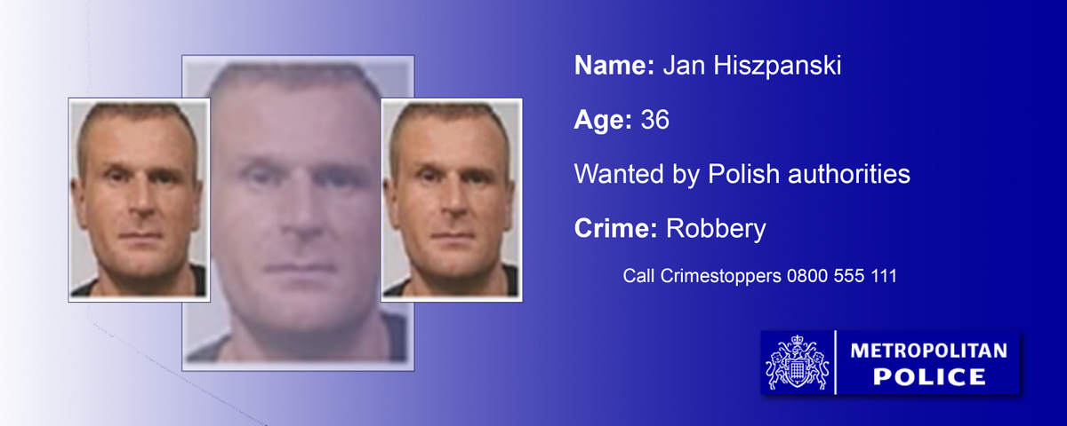 metpoliceuk's tweet photo. Do you know where this man is? He's wanted in #Poland & could be in #London #OpSunfire http://t.co/t7eWduJrG7 http://t.co/BBg0BdulZo