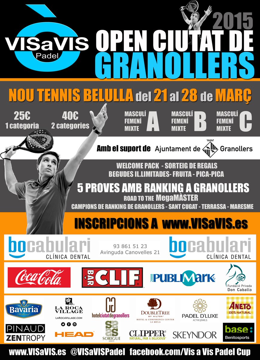 Open Ciutat de #Granollers #VISaVIS 
al <a href="/NouTenisBelulla/">Nou Tennis Belulla</a> del 21 al 28 de MARÇ
INSCRIPCIONS A visavis.es/granollers/ins…