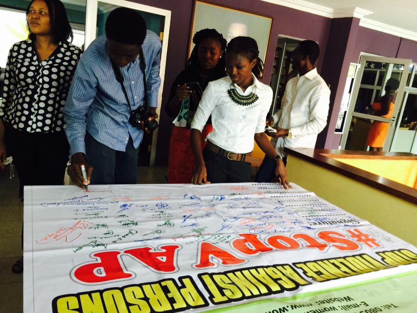 DrJoeOdumakin's tweet photo. To suit Social Media language use, #StopVAP is the adopted hashtag for Stop Violence Against Persons.
#StopVAP http://t.co/HNFoFyyrpp