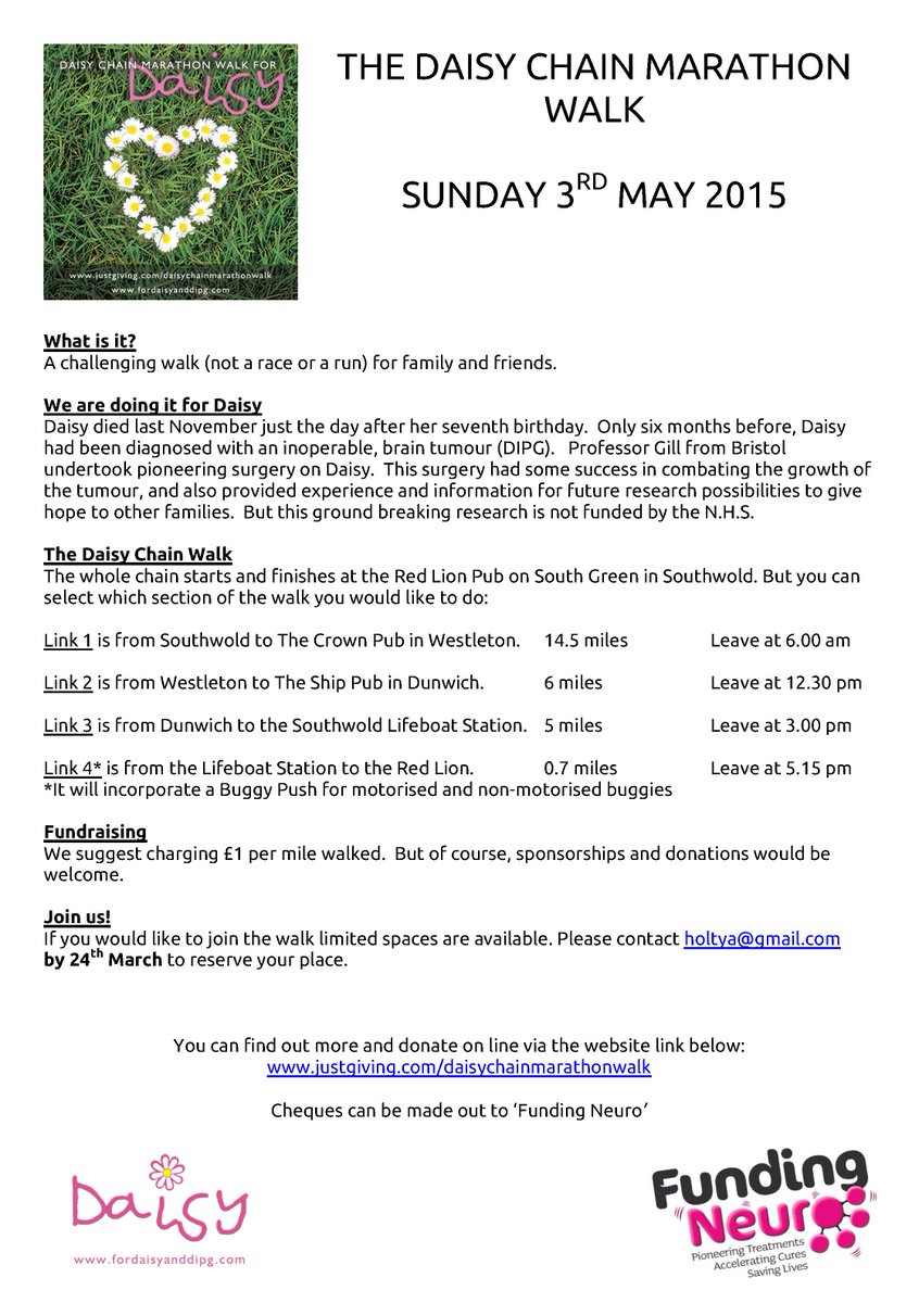fundraise4daisy's tweet photo. Exercise great scenery nice pubs, raising money for a great cause join the DIPG southwold marathon walk http://t.co/o088MR59Tp