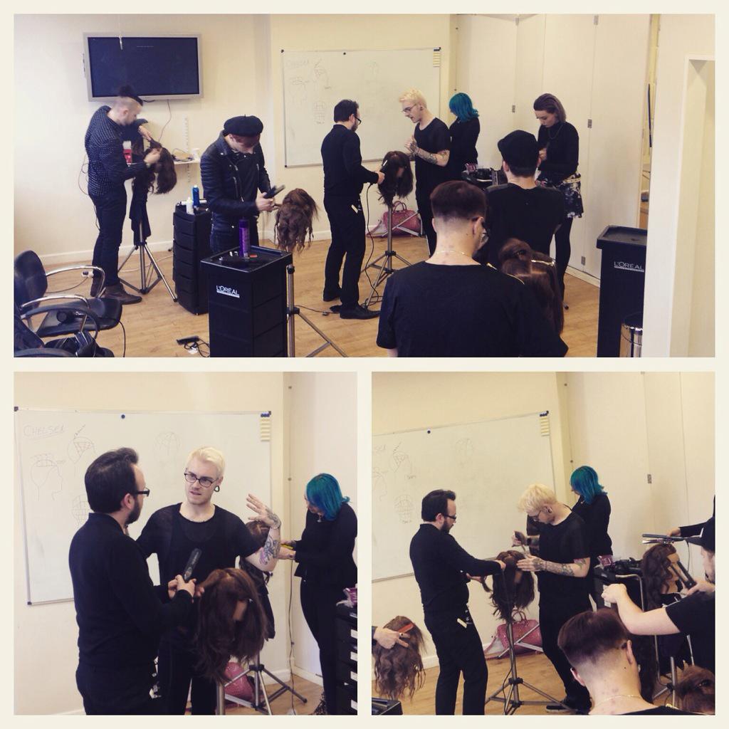 m3atlocker's tweet photo. Fantastic day teaching @RUSHHairBeauty #CuttingExperts key #trends for the season. Part of the #Rush #FinishingCourse http://t.co/IY3YNYOdKH