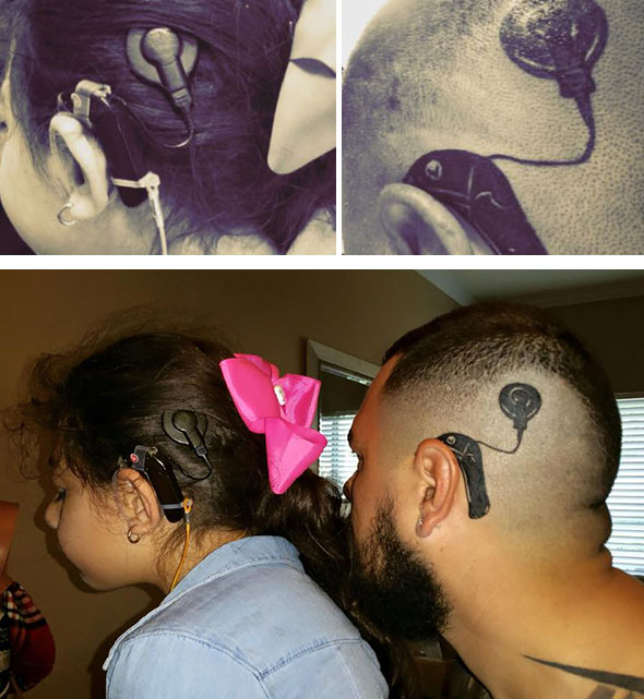 antoniorozco's tweet photo. Un #Tatuaje puede significar mucho...como este padre con el audífono de su hija para que no se sienta diferente http://t.co/Y4hxV2R7Yg