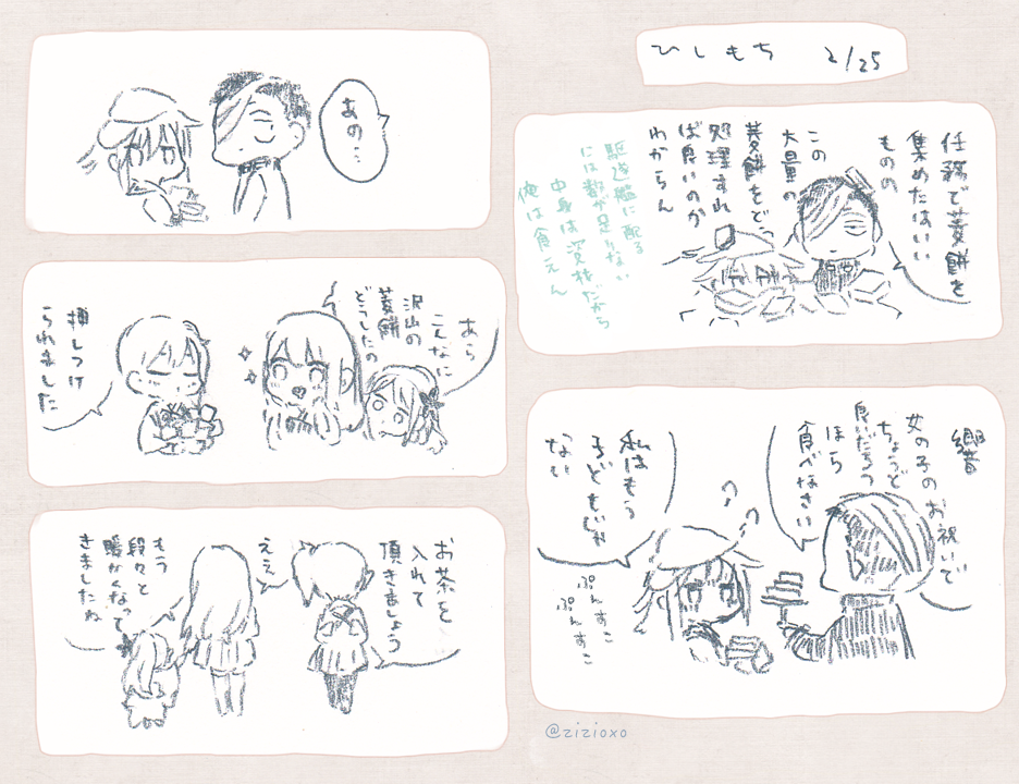 菱餅あつまったよちびちび漫画 