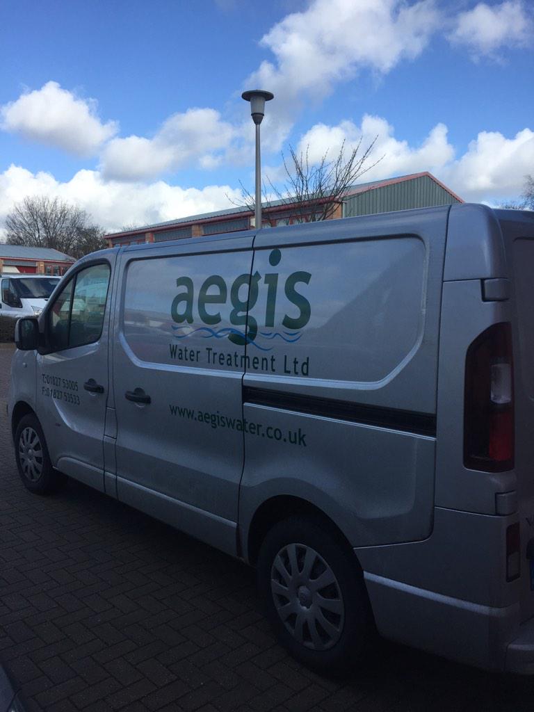 MidlandsSigns's tweet photo. Graphics fitted today on the new shape Vauxhall vivaro for aegis water treatment. http://t.co/fOIbbA169O