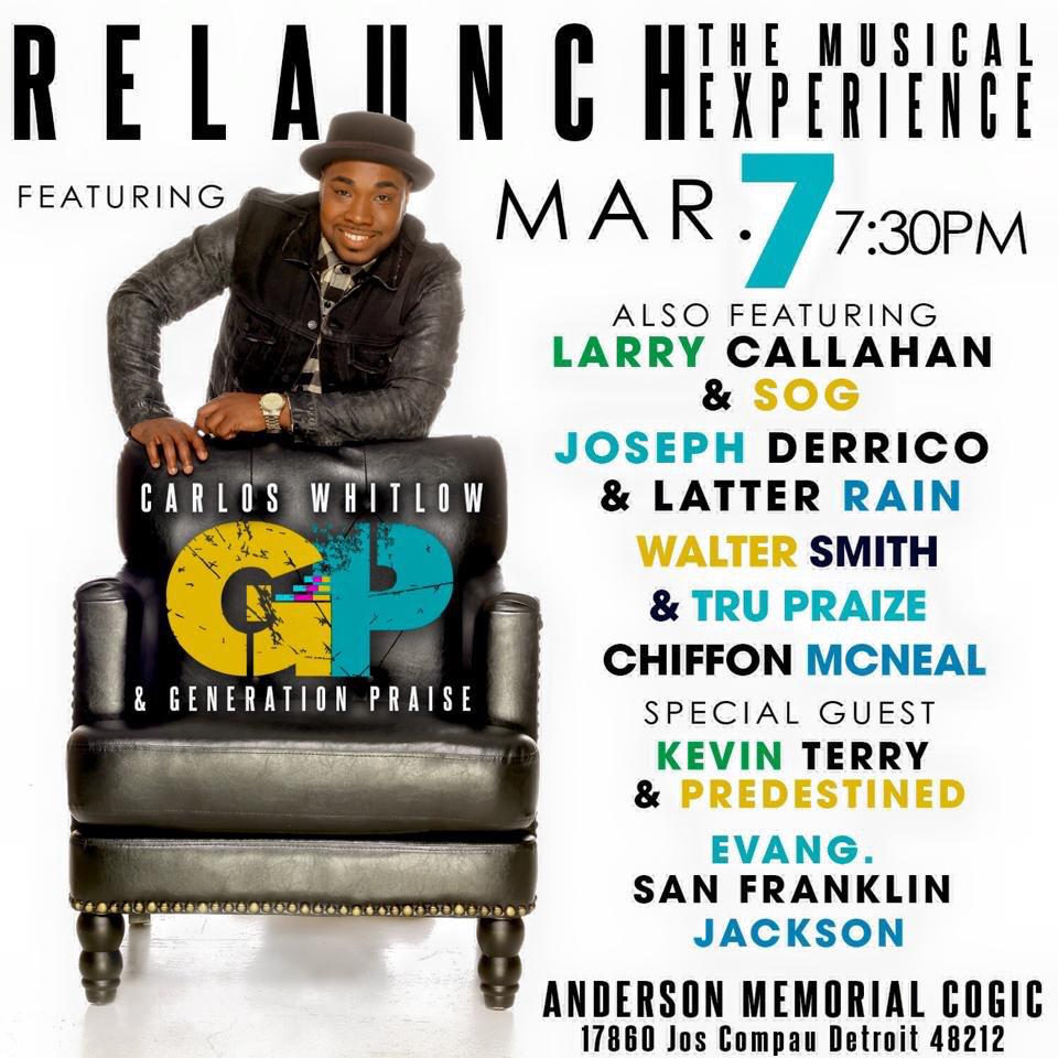 CWhitlowandGP's tweet photo. This Saturday Come be with us for our #Relaunch #Musical and our Special Guest is @KevinTerryLive and His choir http://t.co/yFveQCumkx