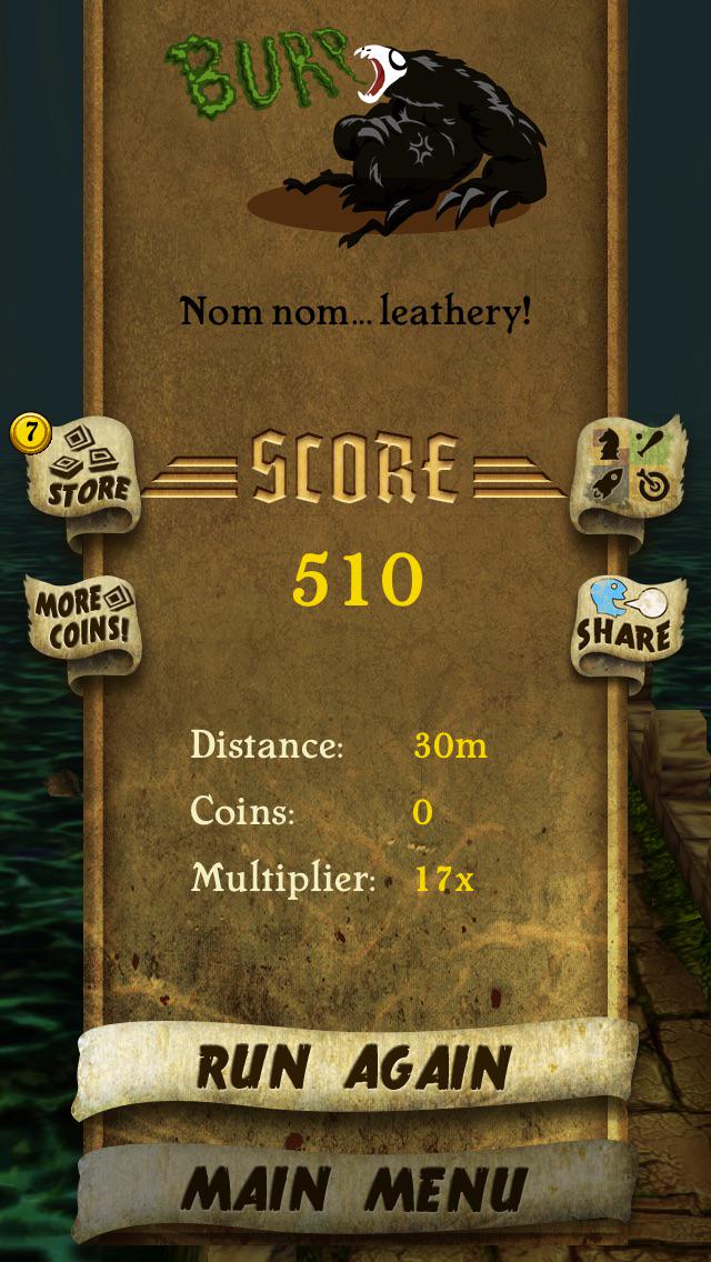 chelseafitz2's tweet photo. I got 510 points while escaping from demon monkeys. Beat that! http://t.co/fcJTfINhbg #TempleRuni http://t.co/PjRIeQXF4m