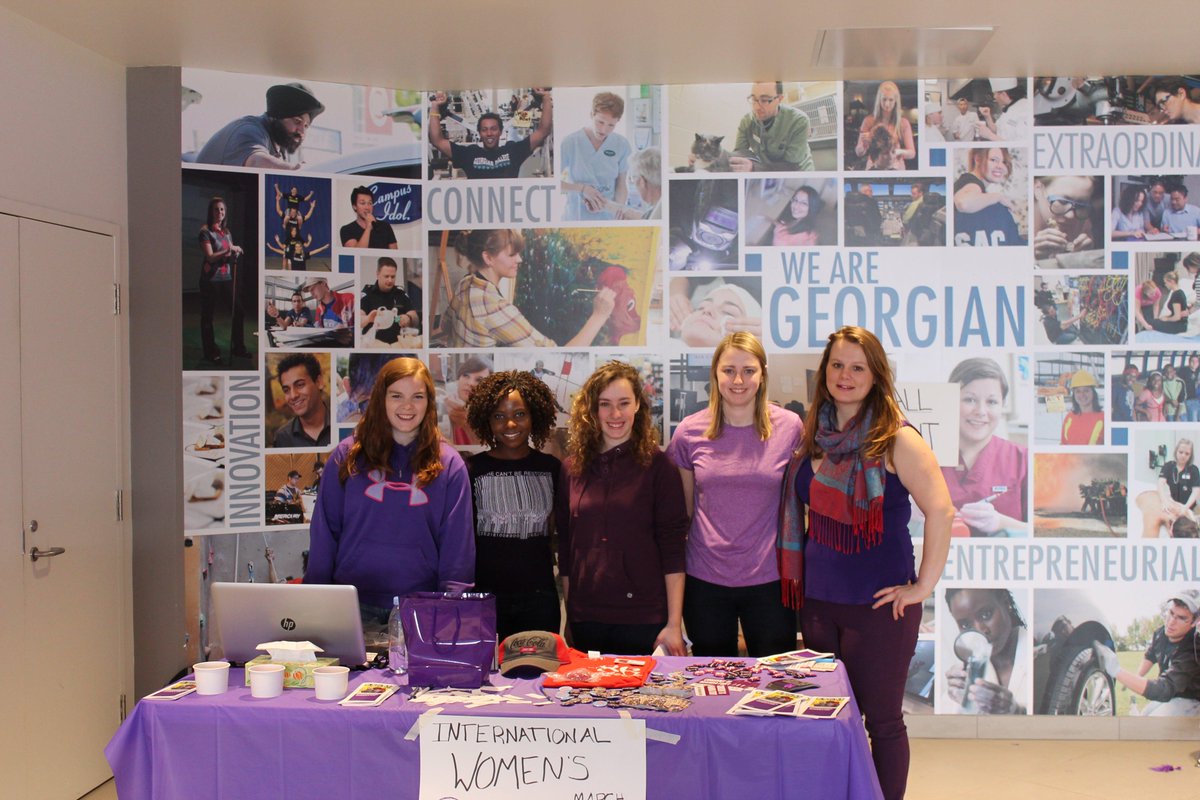Journey's for Equity #PaintItPurple  <a href="/georgiancollege/">Georgian College</a> today! Raising Awareness about #IWD and #ChallengingSexism