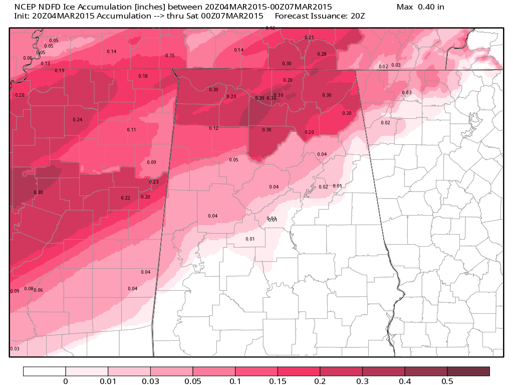 spann's tweet photo. Projected ice accumulation tomorrow from the NWS http://t.co/tmVCwy9L89