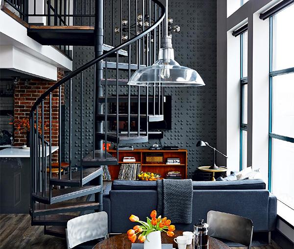 StyleAtHome's tweet image. The custom staircase definitely completes this #LoftDesign. What do YOU think? bit.ly/1FWiPHr #design #decor