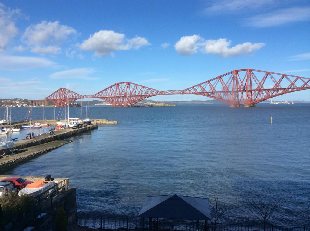 Happy125th Birthday to the Forth Rail Bridge! Great view from <a href="/OroccoPier/">Orocco Pier</a> whilst enjoying a glass of PIPER-HEIDSIECK