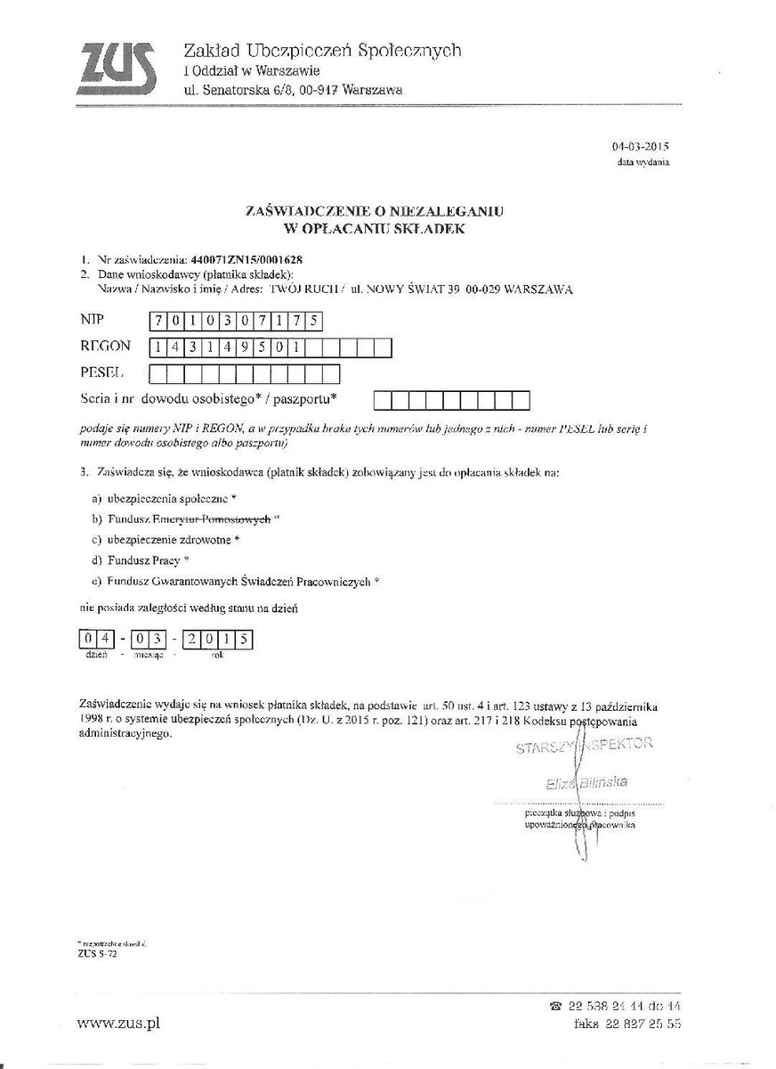 Zaświadczenie O Niezaleganiu W Podatkach Online Walić PIS (@BogdanLca) | Twitter