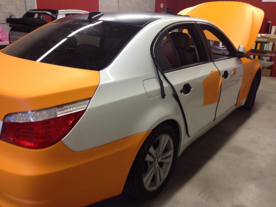 gtacarwrap's tweet photo. BMW 5Series #transform from #white to #matteorange #3M #vinylwrap #carwrap #jobedoneright #gtacarwrap #vehiclewrap http://t.co/pgZfo8DHzE
