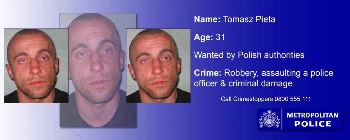 metpoliceuk's tweet photo. Have you seen this man wanted in #Poland? May be in #Wembley #WestLondon #OpSunfire http://t.co/t7eWduJrG7 http://t.co/5ABYEGXGcT