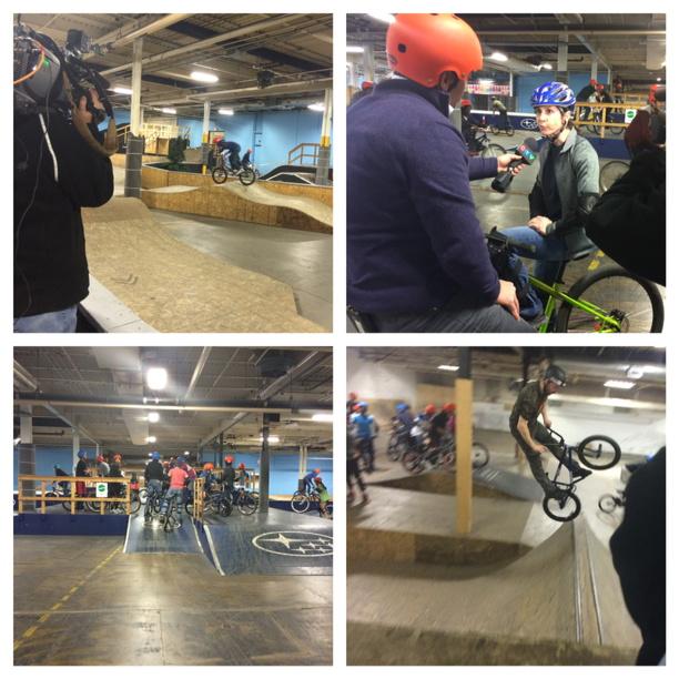 SarahVirro's tweet photo. @AnwarKnight live @Joyride150 with @COPSandKIDSca @TorontoPolice + some great students at Noon! #CycleForSuccess http://t.co/iwLRLC6uCa