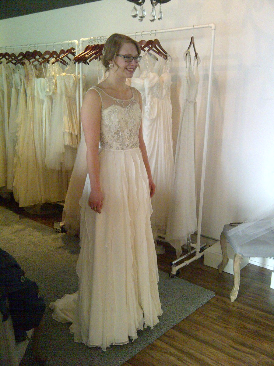 A beautiful bride wearing our Cascade skirt at <a href="/ilovefrocks/">Frocks Modern Brides</a> - we LOVE it! xo