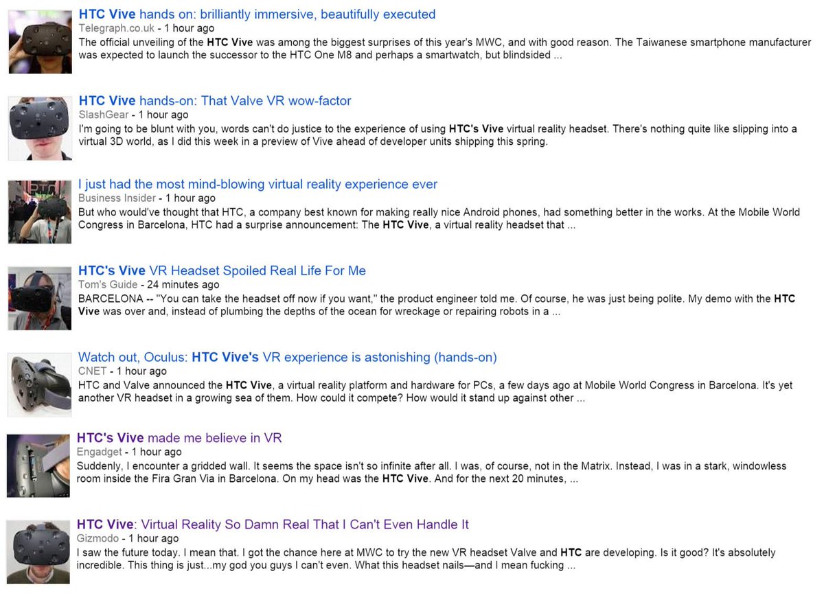 There appears to be a consensus among the initial reviews of the HTC / Vive.